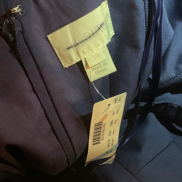 🎀 New JCrew 10 Large Bow Monde Couture Dress Silk Taffeta Pacific Blue Cocktail - Picture 6 of 6